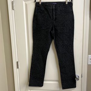NYDJ size 14 jeans leopard print.  Black